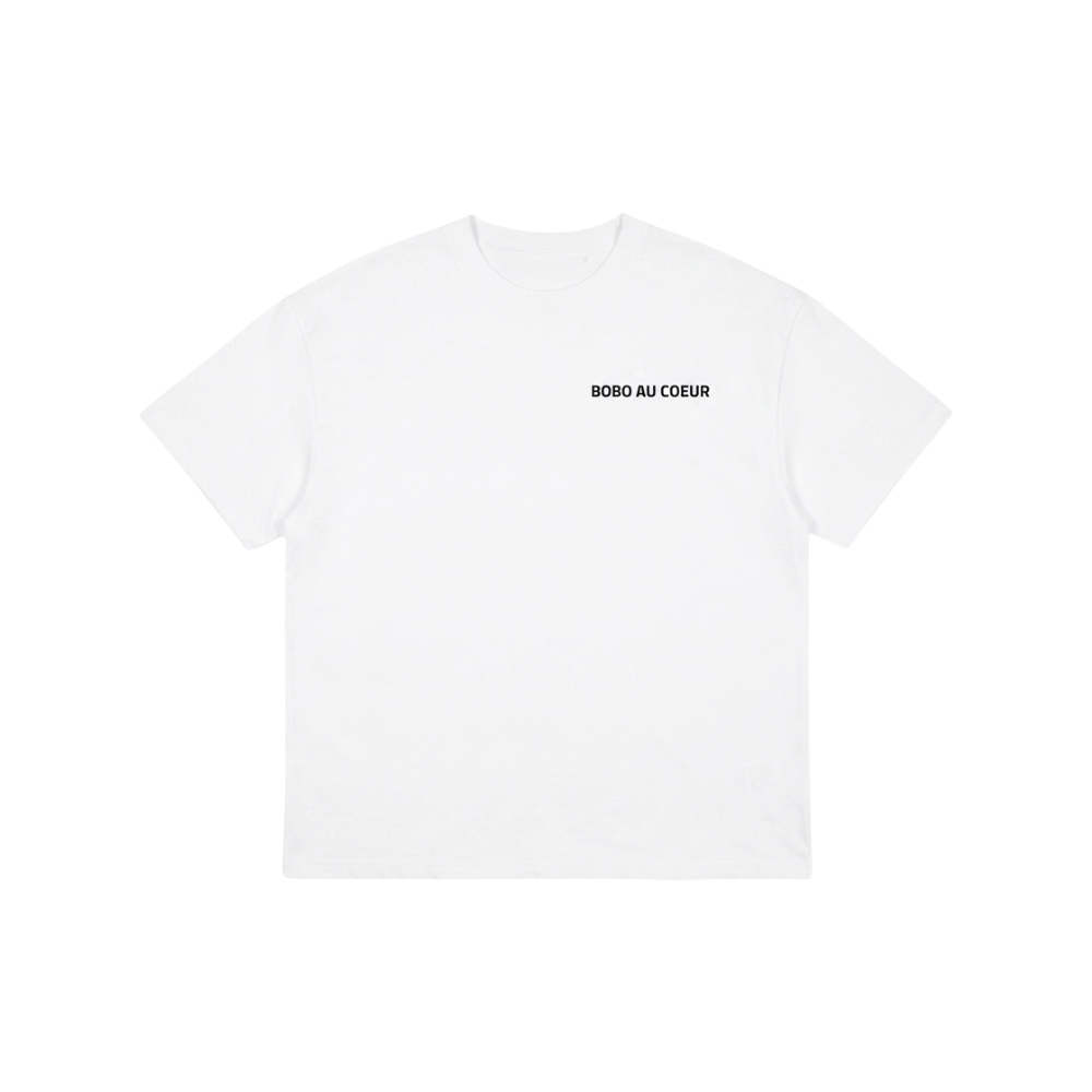 T-shirt Blanc et Noir  Bobo au Cœur Blanc t
