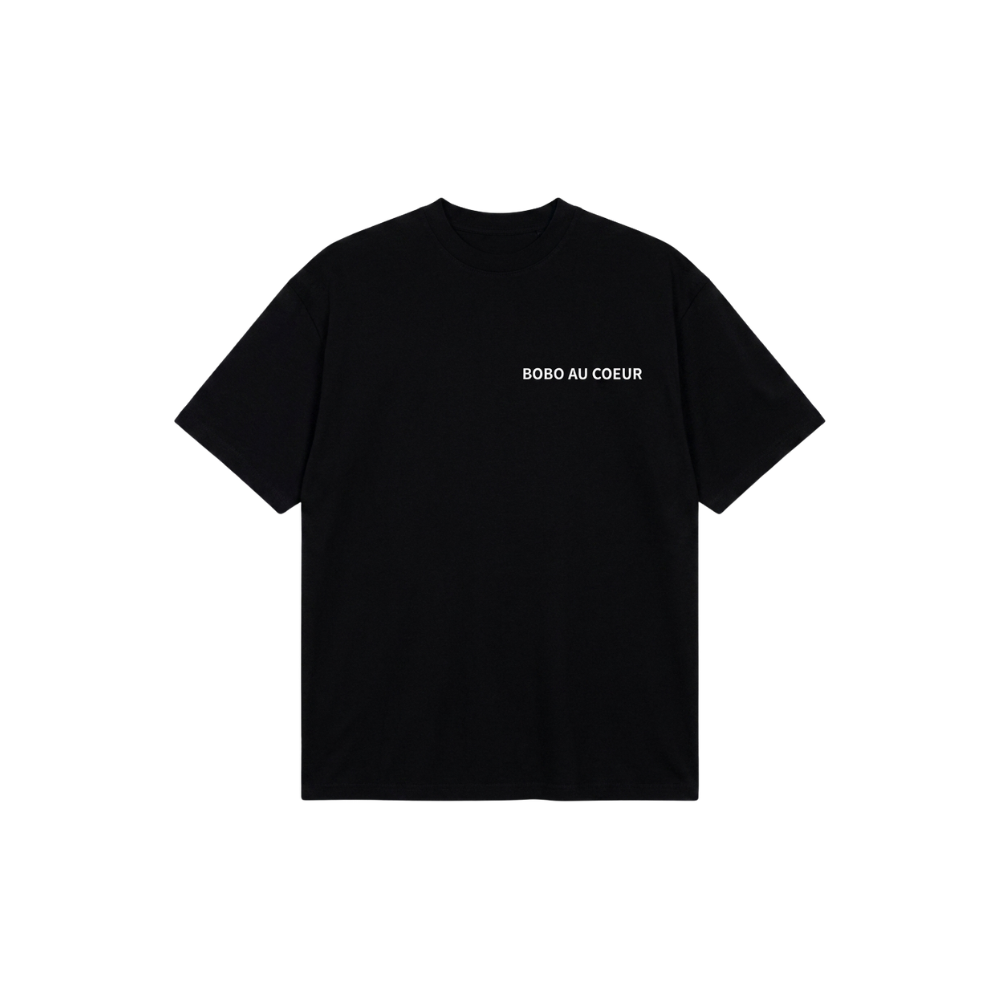 T-shirt Blanc et Noir  Bobo au Cœur Blanc t