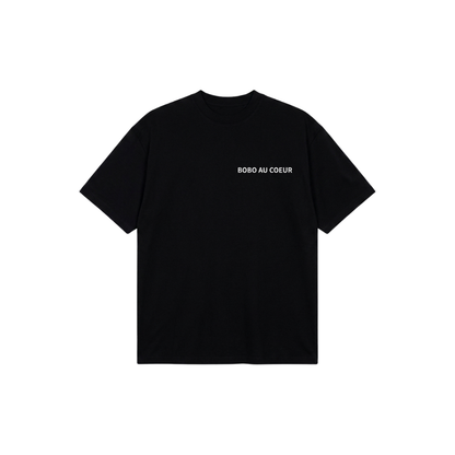 T-shirt Blanc et Noir  Bobo au Cœur Blanc t