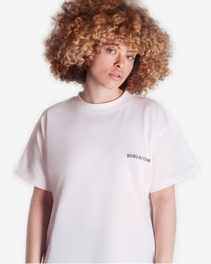 T-shirt Blanc et Noir  Bobo au Cœur Blanc t