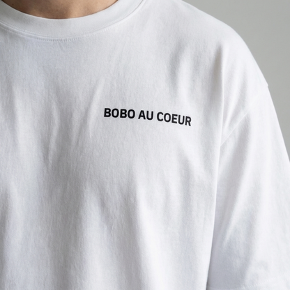 T-shirt Blanc et Noir  Bobo au Cœur Blanc t