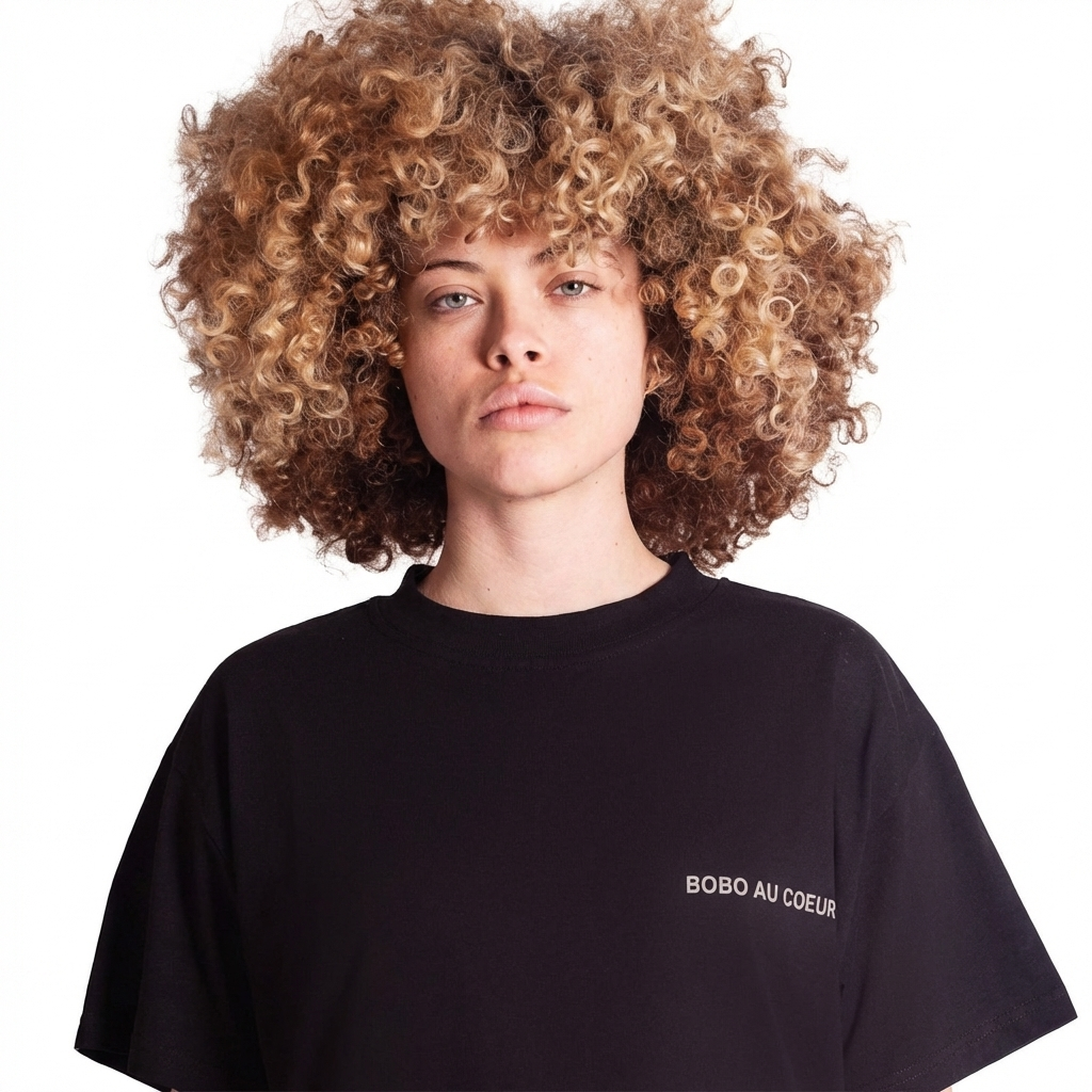 T-shirt Blanc et Noir  Bobo au Cœur Blanc t