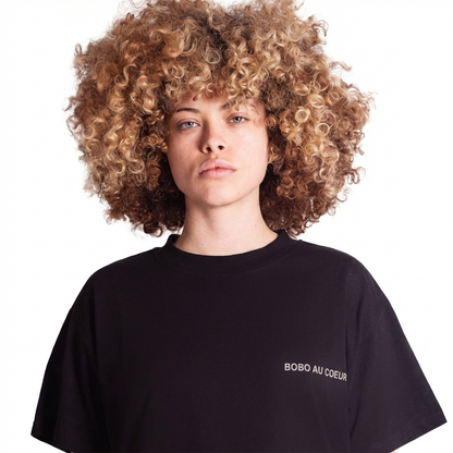 T-shirt Blanc et Noir  Bobo au Cœur Blanc t